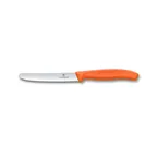 image of Victorinox 6.7839.C1 Utility Knife, 4-1/2" Serrated Blade, Orange Handle, Stamped, Stainless Steel