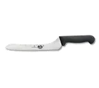 image of Victorinox 7.6058.13 Bread & Sandwich Knife 9" Blade Black Poly Handle Stamped Stainless 1½" Width