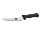 image of Victorinox 7.6058.16 Bread Sandwich Knife – 7½" Serrated, Black Polypropylene Handle, NSF