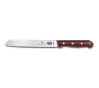 image of Victorinox 7.6058.9 Bread Knife, 7" Slant‑Tip Serrated Blade, 1‑1/8" Wood Brown Handle, Stamped