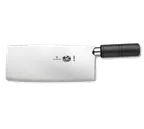 image of Victorinox 7.6059.15 Cleaver Knife, 8" Curved Blade x 3" Width, Black Plastic Handle, Plastic Build