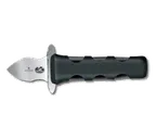image of Victorinox 7.6399.1 Oyster & Clam Knife – French 2‑1/8" Blade Finger Guard, Black PP Handle