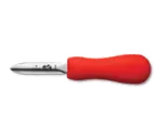 image of Victorinox 7.6399.3 Oyster & Clam Knife, New Haven Style, 2-3/4" Blade, Red Supergrip Plastic Handle