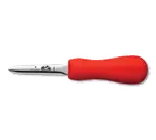 image of Victorinox 7.6399.4 Oyster & Clam Knife, Boston Style, 3" Narrow Blade, Red Supergrip Plastic Handle