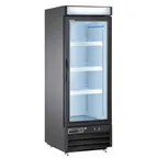 image of Maxx Cold MVMR16B - 25" Black Glass Door Merchandiser Refrigerator, 16 cu. ft., 4 Shelves, R290