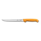 image of Victorinox 5.8449.20 Swibo Fish Filleting Knife, 8" Stamped Blade, Orange Plastic Handle