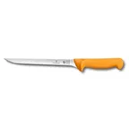 image of Victorinox 5.8450.20 - Swibo Fish Filleting Knife 8" Stamped Blade Orange Plastic Handle, Fillet Edge