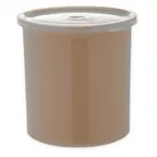image of Carlisle 030106 Salad Crock, 1.2 Qt Beige SAN, 5" Diameter, Lid, 0°F‑180°F Range
