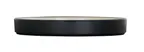 image of Cal-Mil 22017-12-13103 Hudson 12" Round Melamine Plate, Matte Black & Ivory Two-Tone, Raised Rim