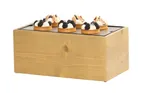 image of Cal-Mil 22072-7-99 Rectangular Wood Tray, Beige, 9.5" x 17.75" x 7.75" H, Wood Look, Deep Profile