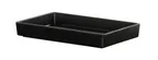 image of Cal-Mil 26110-610-13 Hudson Tray, 10.5" x 6.5" x 1.5" Matte Black Melamine, Rectangular Raised Rim