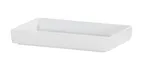 image of Cal-Mil 26110-610-15 Hudson Tray, 10.5" x 6.5" x 1.5" H, Melamine, Matte White, Raised Rim, Modular