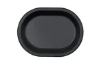 image of Cal-Mil 26123-1612-13 Isla Wide Rim Oval Matte Black Melamine Plate 16" x 12"