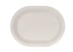image of Cal-Mil 26123-1612-133 - 16" Oval Wide Rim Melamine Plate, Matte Ivory, 16" x 12", Single