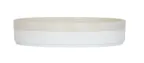 image of Cal-Mil 26131-8-139 Sorelle 8" Round Melamine Plate, White Matte Glossy, Raised Rim, Reusable