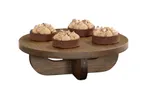 image of Cal-Mil 27006-4-136 Melrose Riser – 12" x 12" x 4" Round Wood Display Stand, Chocolate Brown