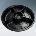 image of Invacus BLACK PP ROUND TRAY PRW-19003-5A - 5-Comp 7½" Dia Tray, Black, Mic/Freezer Safe EHS-1900