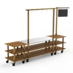 image of Steelite MGCMLA02BBXW Pro Salsa Bar Station, 130" x 29.5" x 96.0", Modular Mogogo Mixed Materials