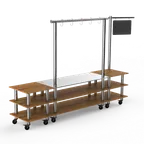 image of Steelite MGCMLA02BSXW Pro Salsa Bar Station, 130" x 29.5" x 96.0", Modular Mogogo Mixed Materials