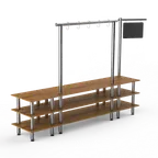 image of Steelite MGCMLA07BSXF Salsa Bar Station, 130" x 29.5" x 96.0", Modular Mogogo Mixed Materials Configurable Buffet Table