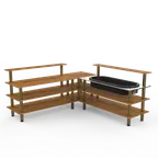 image of Steelite MGCMLB01BBXF 100.5x100.5x47.5 Modular Mogogo Cooling Corner Buffet Table
