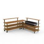 image of Steelite MGCMLB01BBXW Cooling Corner Station Buffet Table, 100.5x100.5x47.5, Modular Mogogo Mixed Materials