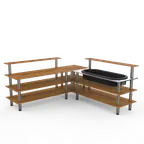 image of Steelite MGCMLB01BSXF Cooling Corner Station, 100.5x100.5x47.5, Modular Mogogo Mixed Materials Buffet Table