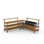 image of Steelite MGCMLB01BSXW Mogogo Modular Cooling Corner Buffet Table, 100.5x100.5x47.5, Mixed Materials