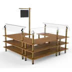 image of Steelite MGCMLB06BBXF Mogogo Modular Configurable Buffet Table, 100.5" x 100.5" x 94.5", Mixed Materials, Self Service Salad Station