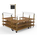 image of Steelite MGCMLB06BBXW Mogogo Modular Configurable Buffet Table, 100.5" x 100.5" x 94.5", Mixed Materials, Self Service Salad Station