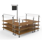 image of Steelite MGCMLB06BSXF Mogogo Modular Configurable Buffet Table, 100.5" x 100.5" x 94.5", Mixed Materials, Self Service Salad Station