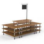 image of Steelite MGCMLB07BSXF Market Square Station Configurable Buffet Table, 130x71x107, Modular Mogogo Mixed Materials