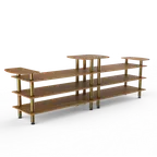 image of Steelite MGCMLB17BBXF Elongated Classic Buffet Table, 161" x 29.5" x 47", Mixed Materials, Modular, Mogogo Finish