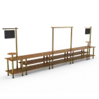 image of Steelite MGCMLB23BBXF Taco Bar Station, 558.5" x 38.0" x 96.0", Modular Mogogo Mixed Materials