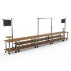 image of Steelite MGCMLB23BSXW Mogogo Taco Bar Station, 558.5" x 38.0" x 96.0", Mixed Materials, Modular, Configurable Buffet Table