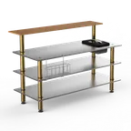 image of Steelite MGCMLC06BBXF Mogogo Pro Bar Station Buffet Table, 71x34.5x47in Mixed Materials, Modular, 1 Per Case