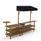 image of Steelite MGCMLC07BBBF Mogogo Mixology Bar Station, 125x41x95.5in, Modular, Mixed Materials, Configurable Buffet Table