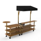 image of Steelite MGCMLC07BBBW Mogogo Mixology Bar Station, 125" x 41" x 95.5", Modular, Mixed Materials, Configurable Buffet Table