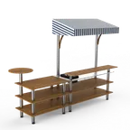 image of Steelite MGCMLC07BSWF Mogogo Mixology Bar Station, 125x41x95.5in, Modular, Mixed Materials, Configurable Buffet Table