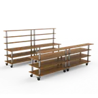 image of Steelite MGCMLC11BSXW Mogogo Double Bar Station Buffet Table, 141.75" x 34.5" x 71.0", Mixed Materials, Modular, 1 Per Case