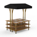 image of Steelite MGCMLD15BBBF Square Market Warming Station, 71x67x95.5in, Modular, Mixed Materials, Mogogo, 1 Per Case
