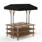 image of Steelite MGCMLD15BSBF Square Market Warming Station, 71x67x95.5in, Modular, Mixed Materials, Mogogo, 1 Per Case