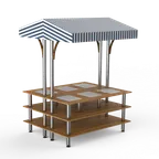 image of Steelite MGCMLD15BSWF Square Market Warming Station, 71x67x95.5in, Modular, Mixed Materials, Mogogo Finish, 1 Per Case