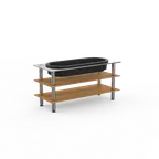 image of Steelite MGCMLE03BSXF Mogogo Configurable Buffet Table, 71.0" x 29.5" x 35.0", Mixed Materials, Modular, Salad Bar Station