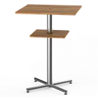 image of Steelite MGCPBS02BSXX Square Bar Table & Shelf, 30x30x42.5, Polo, Mixed Materials, 1 Per Case