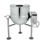 image of Groen DL-40 40 Gallon Floor Tilting 2/3 Steam Jacketed Direct Steam Kettle w/ Tri-Leg Base