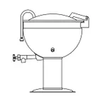 image of Legion LSP-25 25 Gallon Floor Stationary Full Steam Jacketed Direct Steam Kettle w/ Pedestal Base
