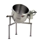 image of Legion TWT-80 80 Gallon Floor Tilting 2/3 Steam Jacketed Direct Steam Kettle w/ Tri-Leg Base