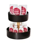 image of Cal-Mil 23834-2-13 Tiered Round Display Stand, 12" x 12" x 12" Black Plastic, Two-Tier Modular