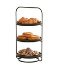 image of Cal-Mil 25204-10-13 Logan Plate Display Stand, 11.75" Round, 3-Tier, Wire Frame, Black
